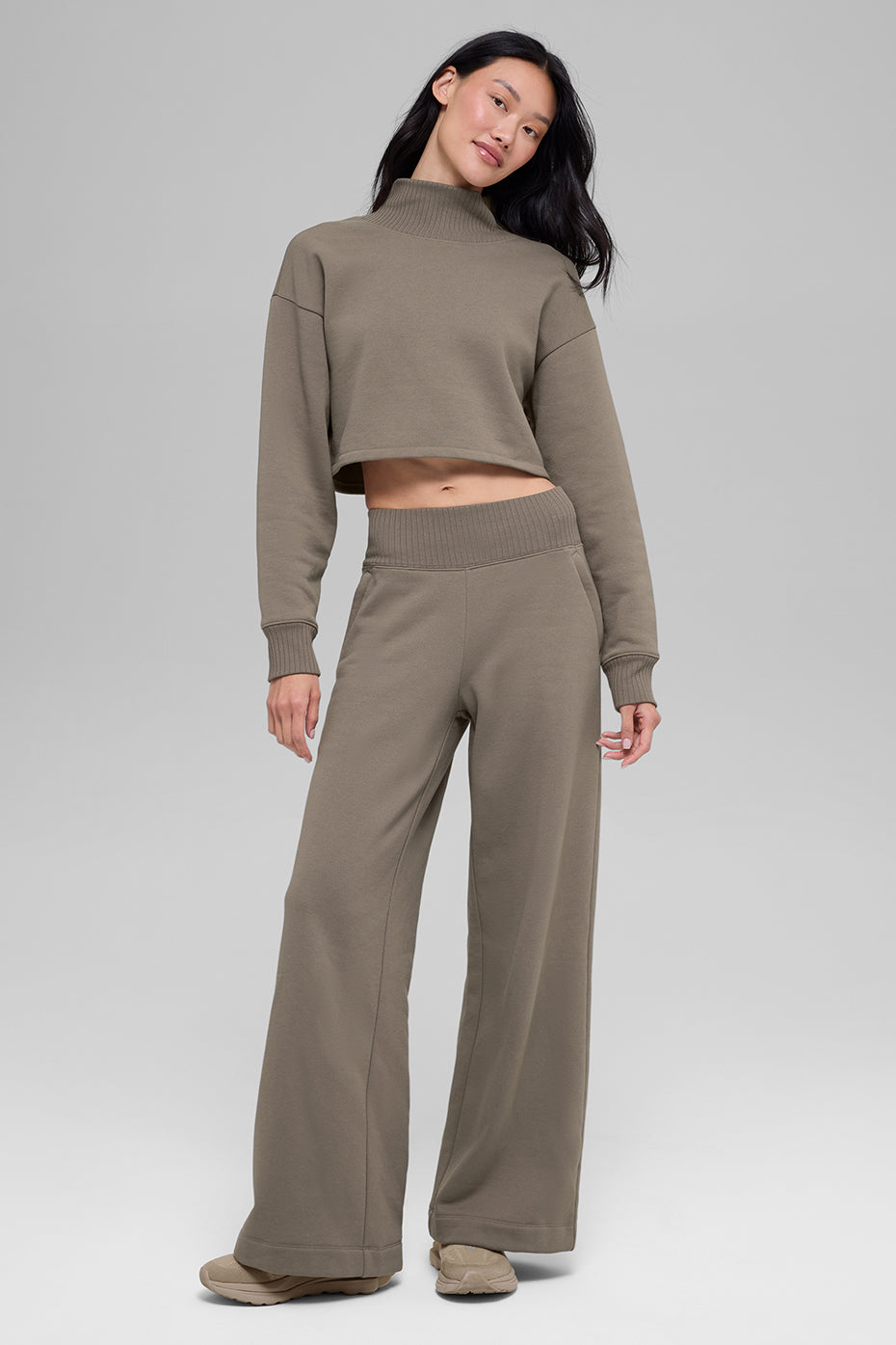 Alo Yoga Cropped Serenity Coverup - Light Cocoa