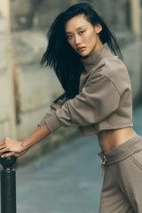Alo Yoga Cropped Serenity Coverup - Light Cocoa