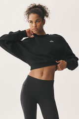 Alo Yoga Cropped Accolade Crewneck - Black