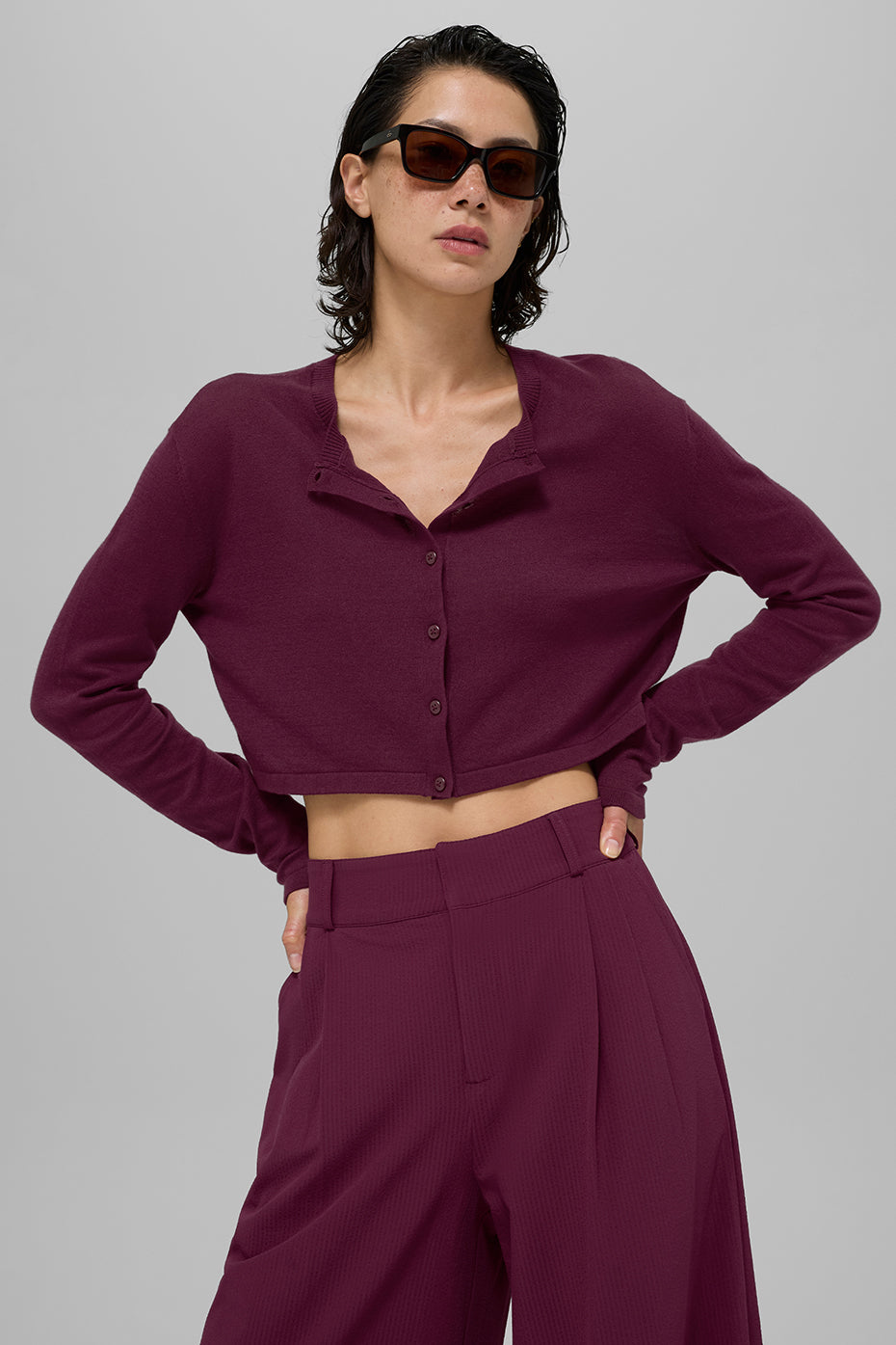 Alo Yoga Supernatural Sweater Cardigan - Burgundy