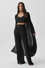 Alo Yoga Sheer Cashmere Long Cardigan - Black