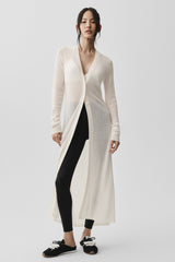 Alo Yoga Sheer Cashmere Long Cardigan - Ivory