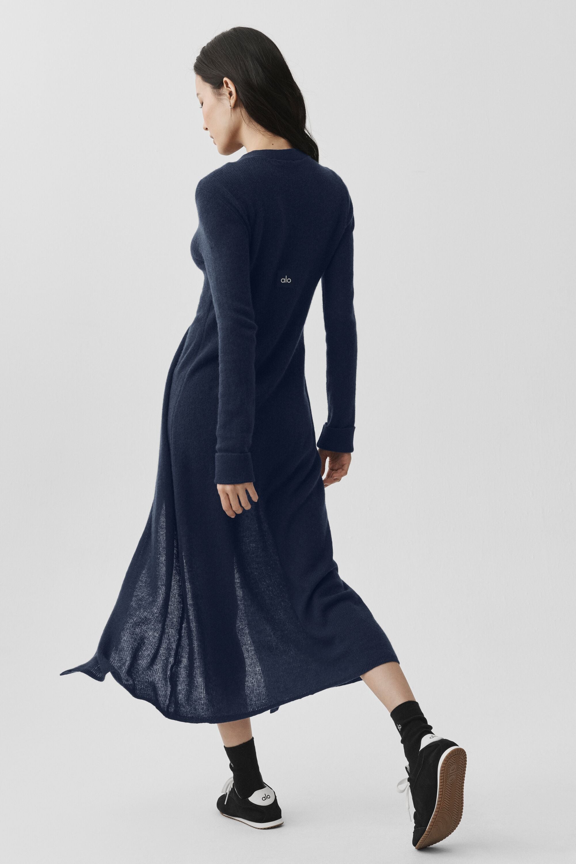 Alo Yoga Sheer Cashmere Long Cardigan - Navy