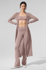 Alo Yoga Sheer Cashmere Long Cardigan - Taupe