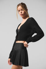 Alo Yoga Sheer Cashmere Cropped Cardigan - Black