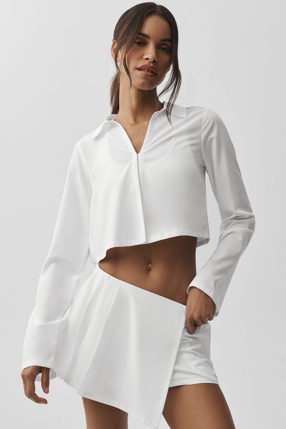 Alo Yoga Cropped Unmatched Long Sleeve - White