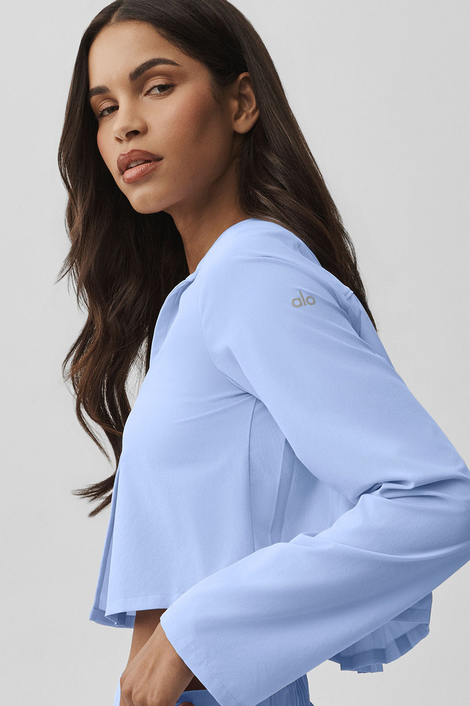 Alo Yoga Cropped Unmatched Long Sleeve - Light Provence Blue