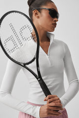 Alo Yoga ALO Softsculpt Precision 1/4 Zip Long Sleeve - White