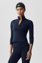 Alo Yoga ALO Softsculpt Precision 1/4 Zip Long Sleeve - Navy