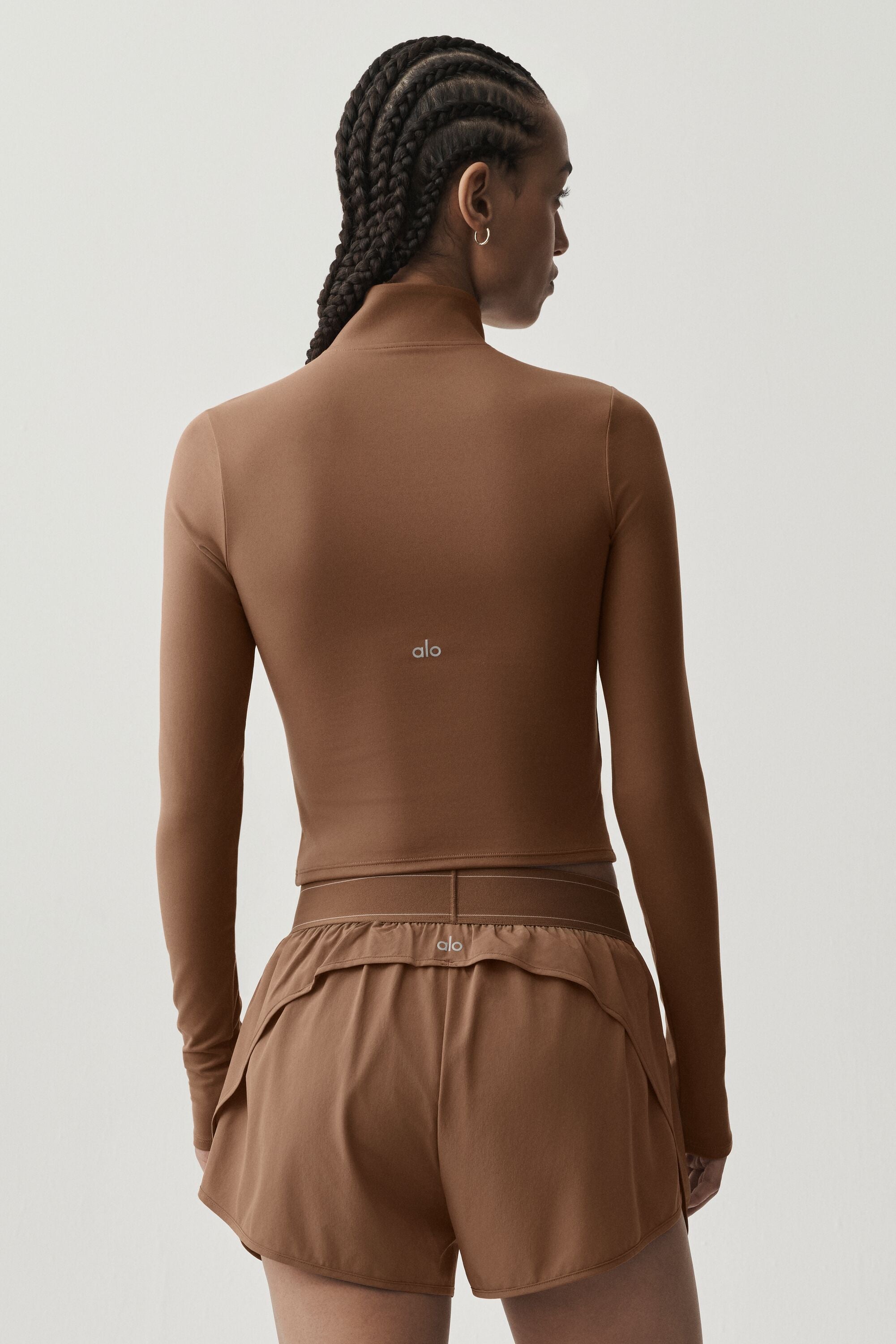 Alo Yoga ALO Softsculpt Precision 1/4 Zip Long Sleeve - Sun Kissed Brown