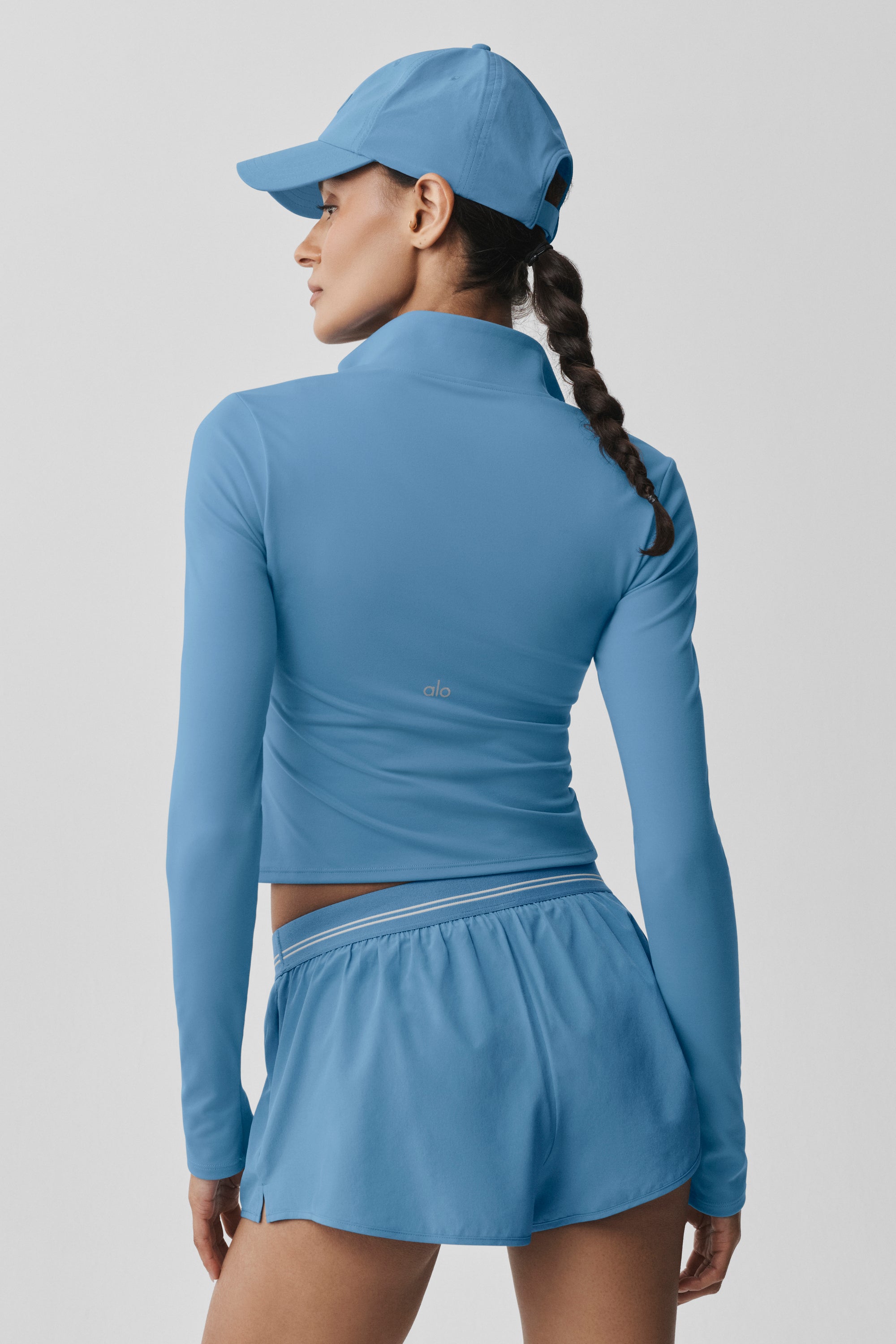 Alo Yoga ALO Softsculpt Precision 1/4 Zip Long Sleeve - California Blue