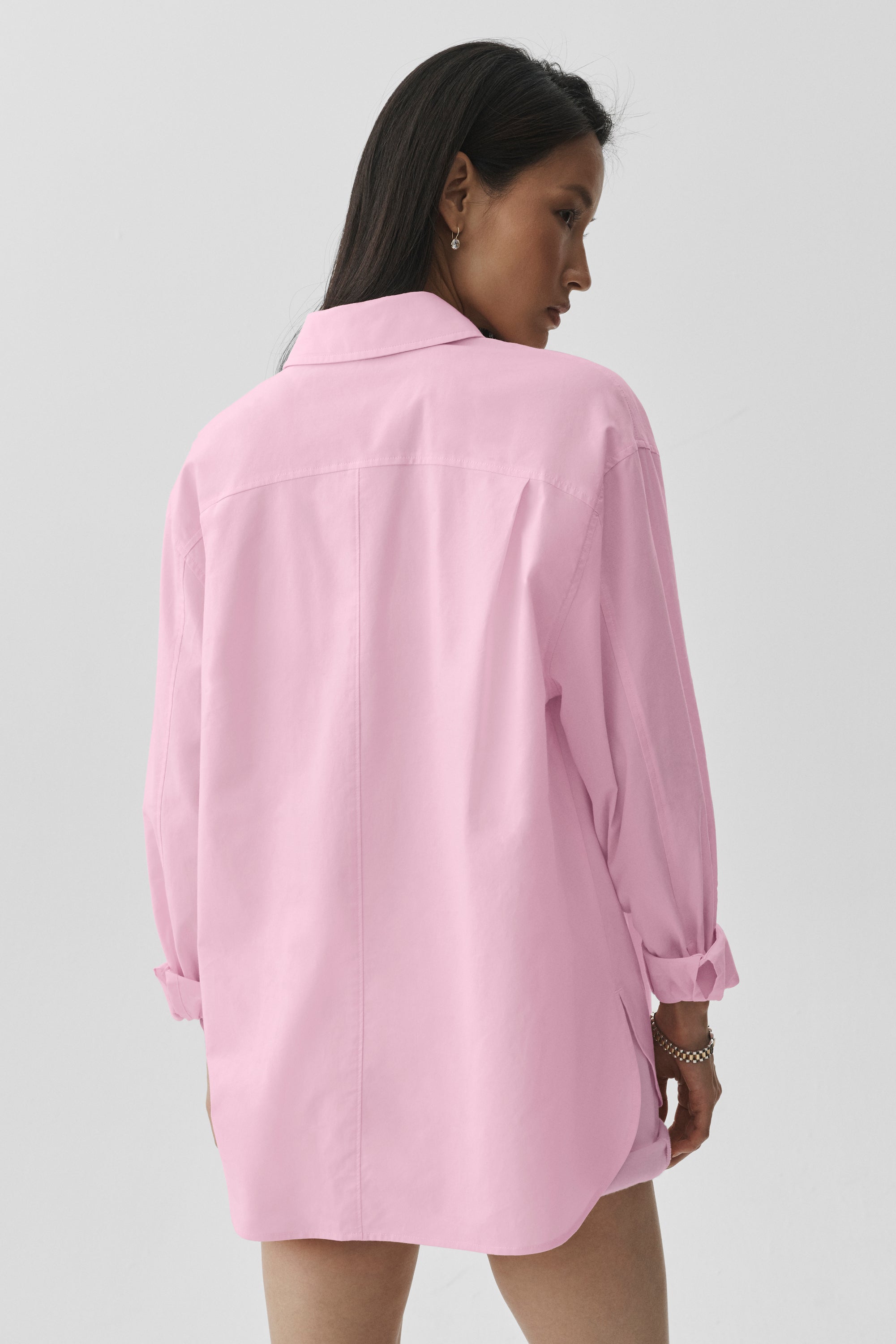 Alo Yoga Cotton Real Deal Button Up Long Sleeve - Pink Marshmallow