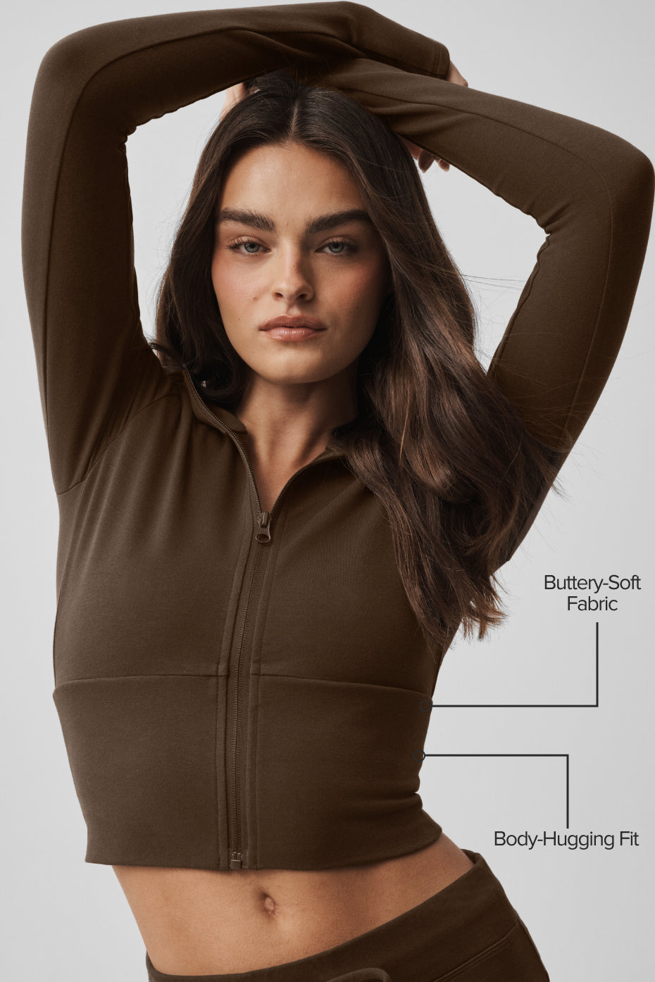 Alo Yoga Sway Full Zip Hoodie - Espresso