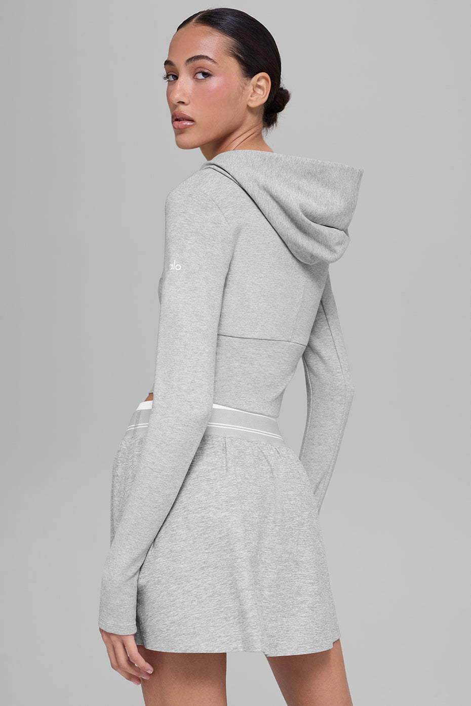 Alo Yoga Sway Full Zip Hoodie - Athletic Heather Grey
