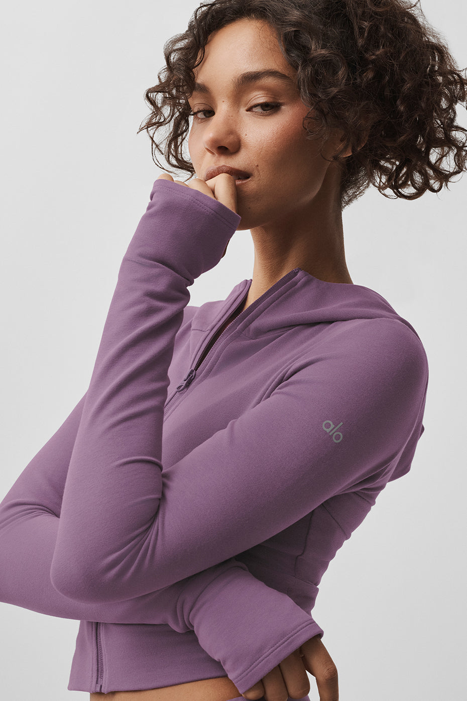 Alo Yoga Sway Full Zip Hoodie - Plum Kiss