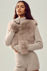Alo Yoga Faux Fur Cashmere Northstar Full Zip - Oat Heather
