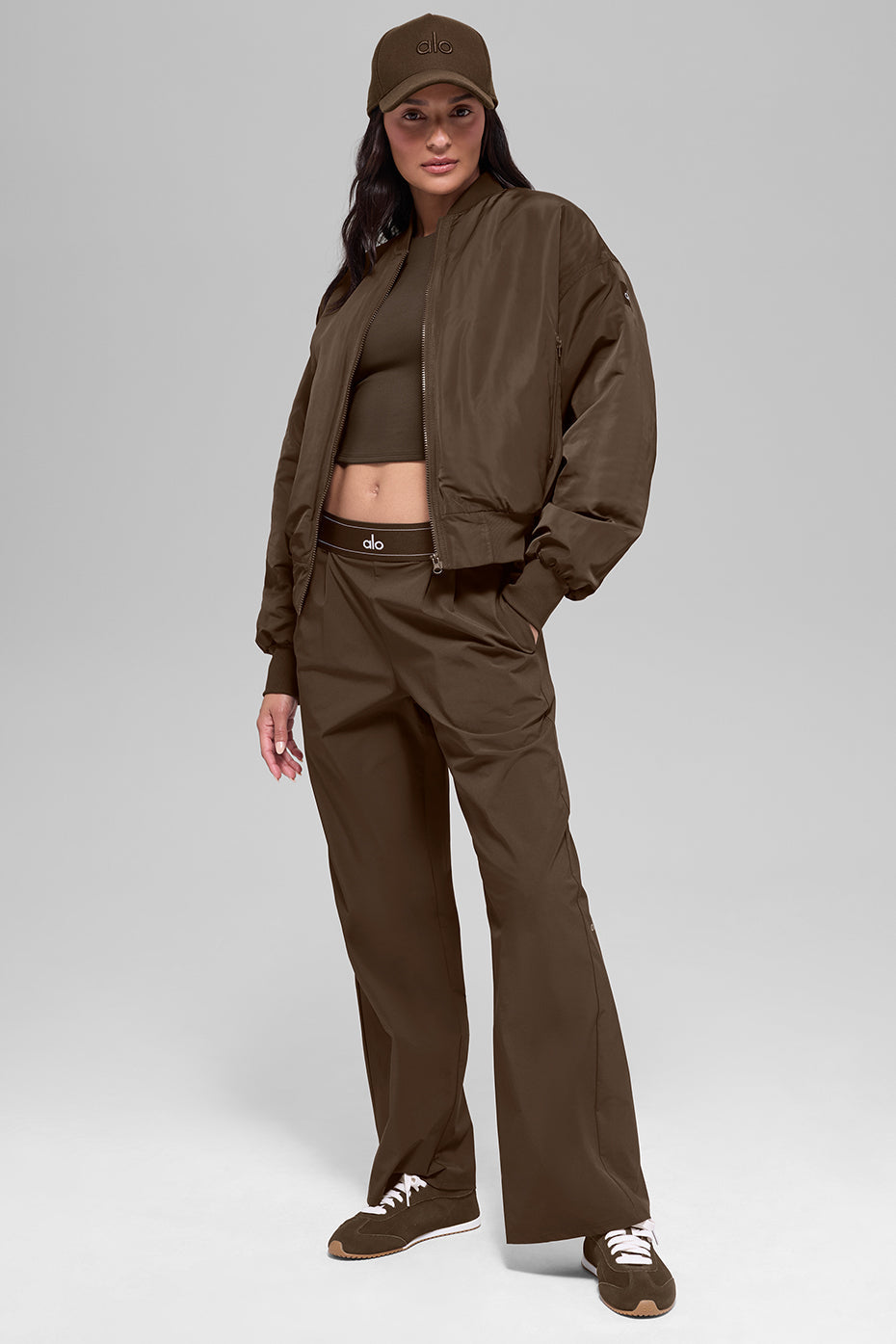 Alo Yoga Faux Fur Urbanite Bomber - Espresso/Ivory