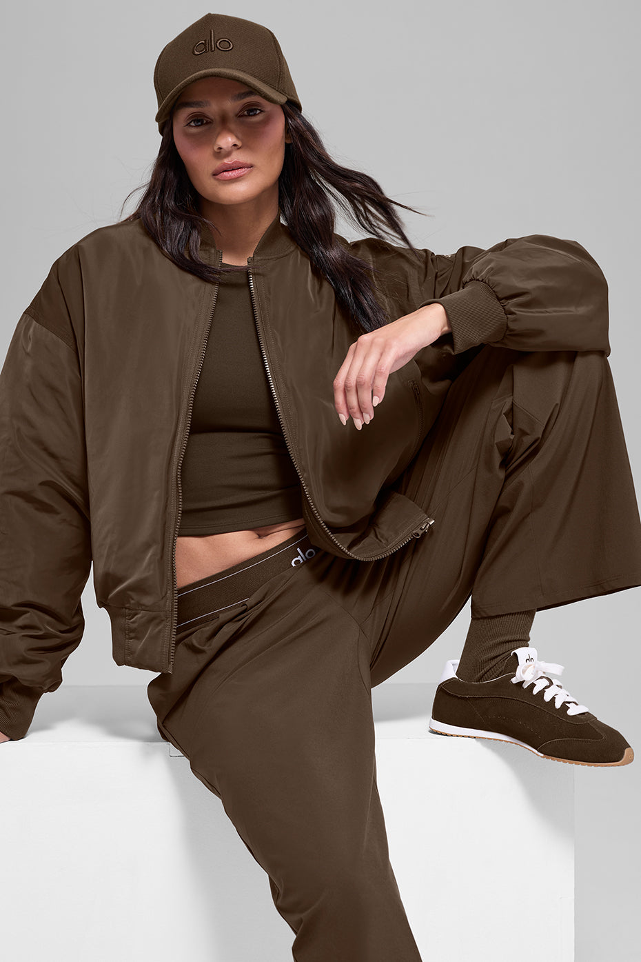 Alo Yoga Faux Fur Urbanite Bomber - Espresso/Ivory