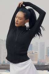 Alo Yoga Airbrush Corset Full Zip Jacket - Black