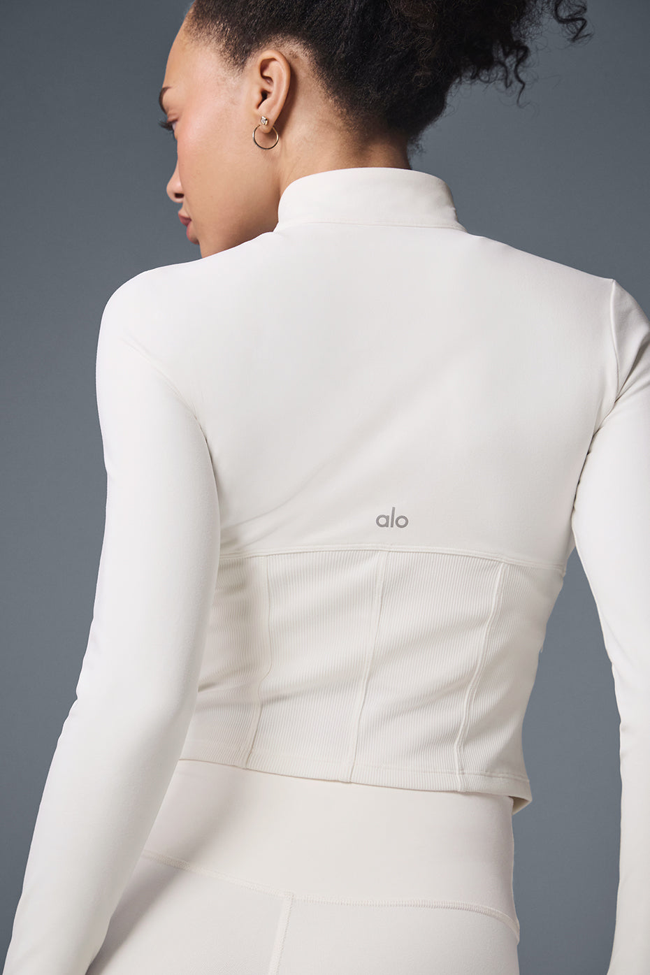 Alo Yoga Airbrush Corset Full Zip Jacket - Ivory