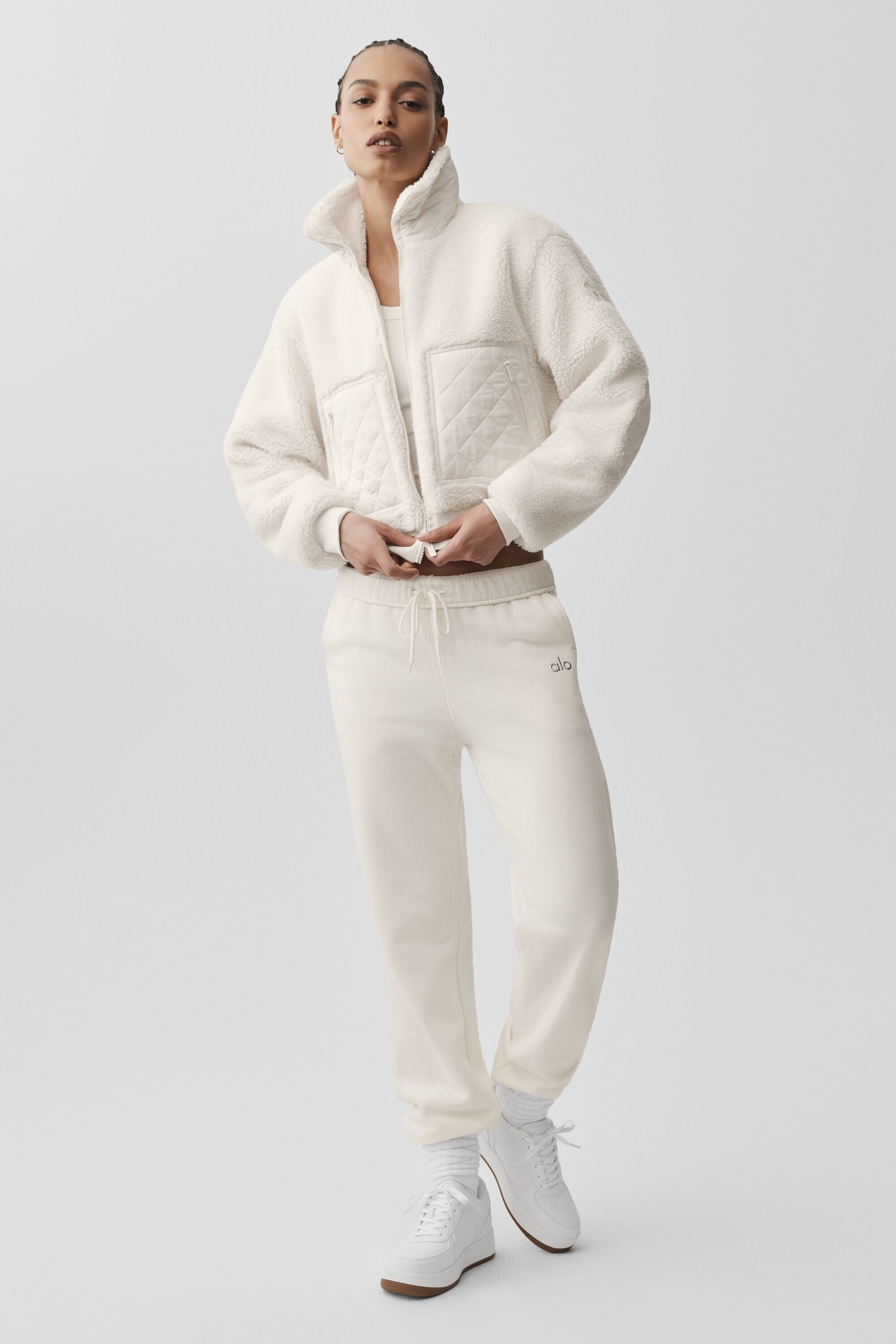 Alo Yoga Sherpa Edge Bomber - Ivory