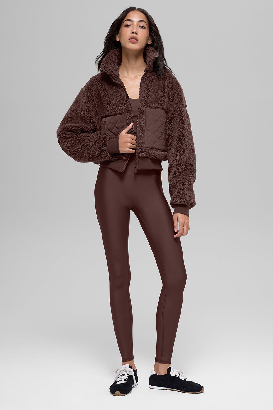 Alo Yoga Sherpa Edge Bomber - Brownstone