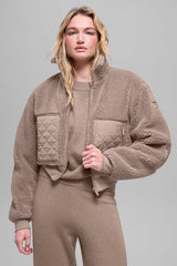 Alo Yoga Sherpa Edge Bomber - Chai Latte