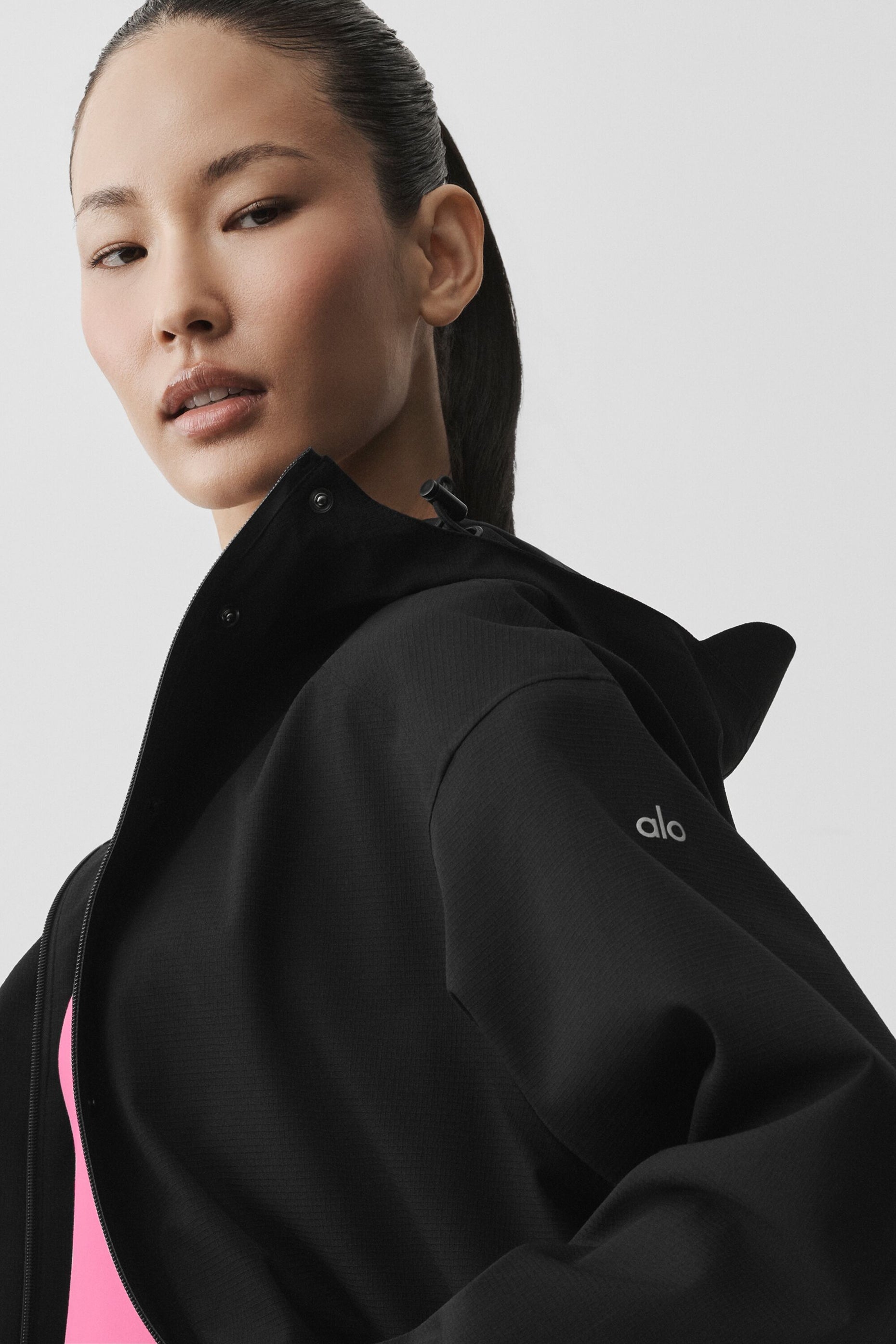 Alo Yoga Rain Or Shine Long Coat - Black