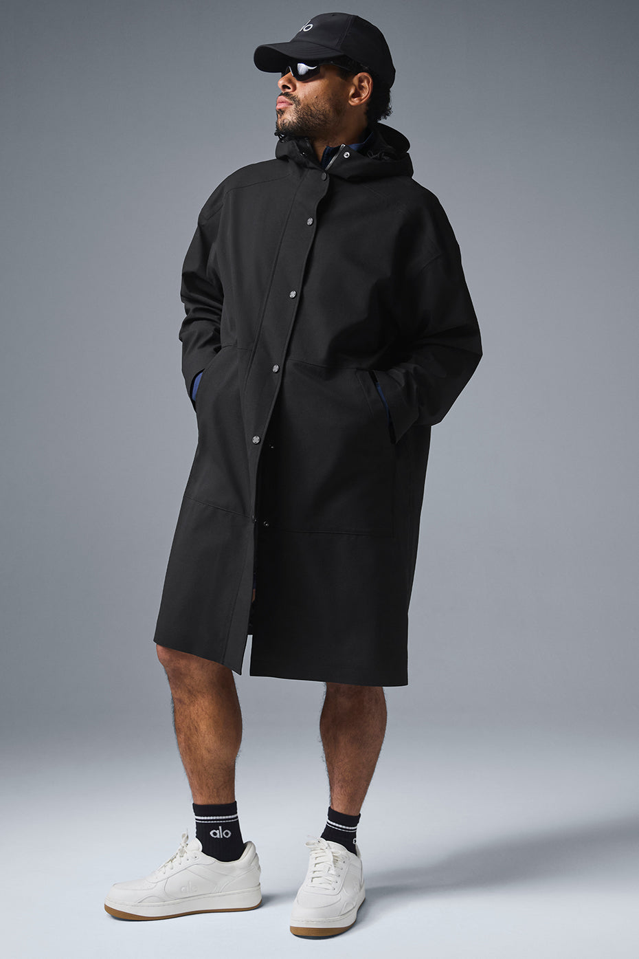 Alo Yoga Rain Or Shine Long Coat - Black