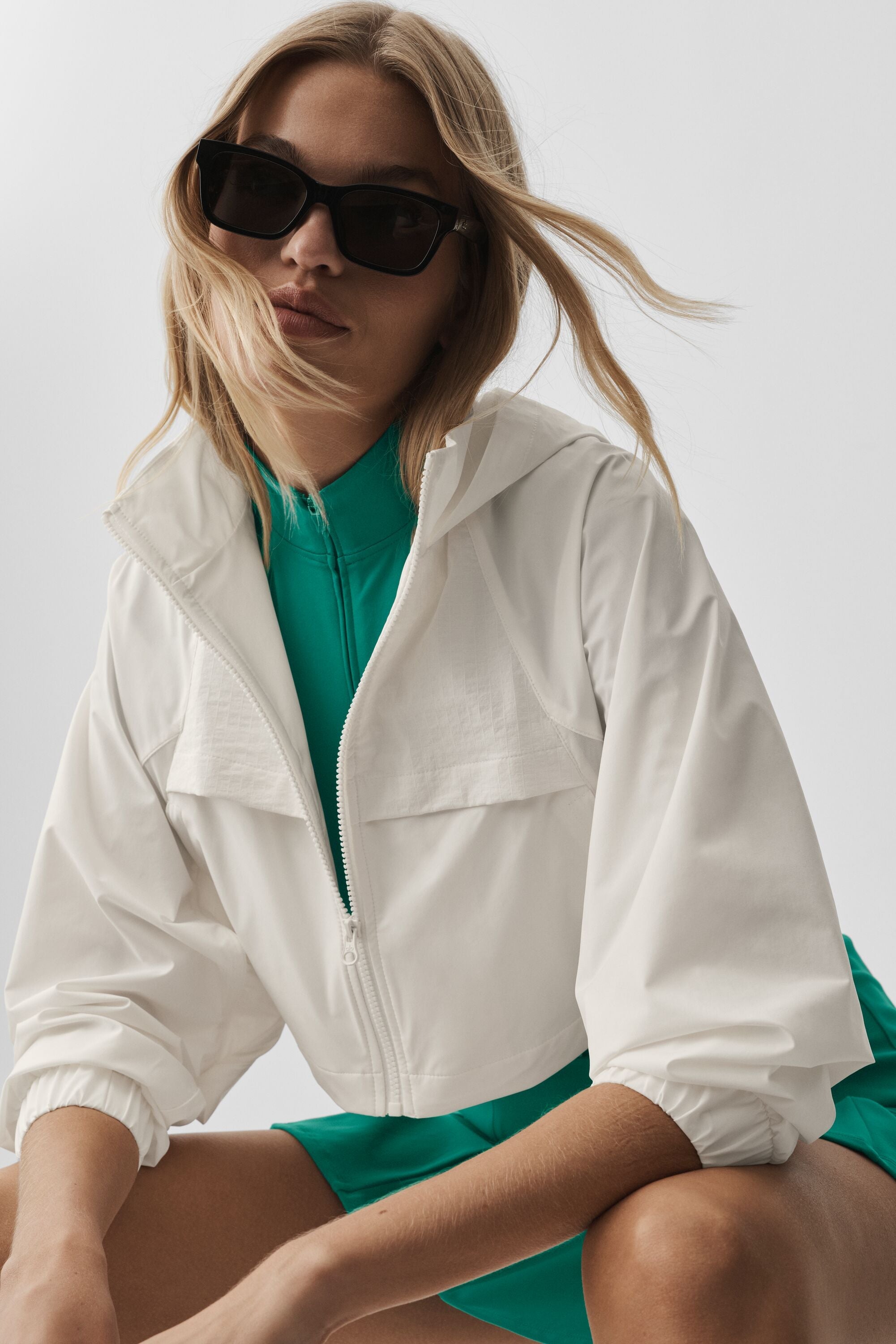 Alo Yoga Cropped Playmaker Jacket - Ivory
