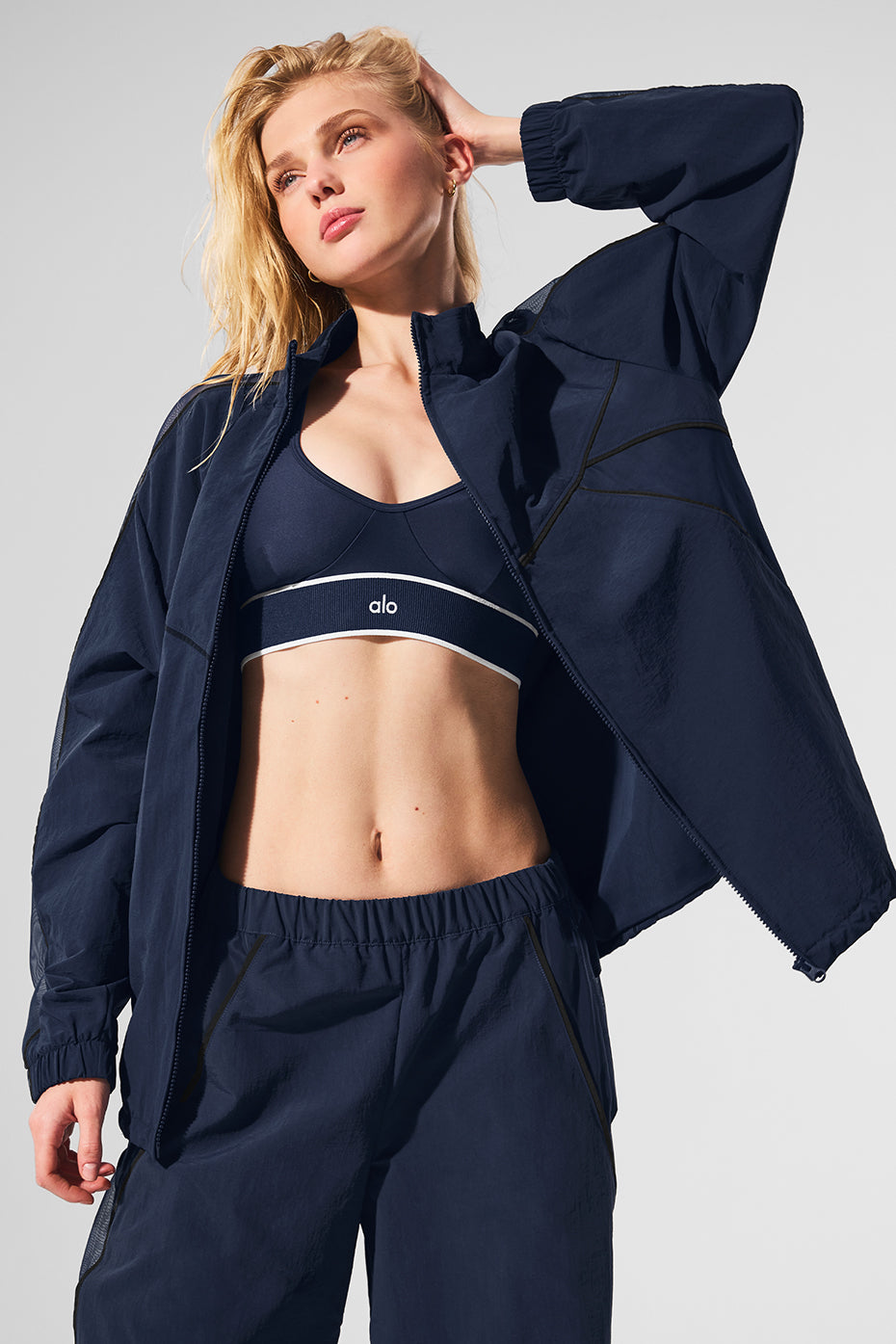 Alo Yoga Origin Full-Zip Track Jacket - Navy/Black