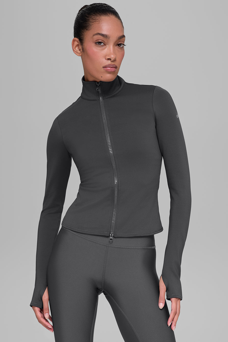 Alo Yoga Airlift Winter Warm Radiant Full-Zip Jacket - Anthracite