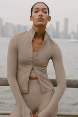 Alo Yoga Airlift Winter Warm Radiant Full-Zip Jacket - Gravel