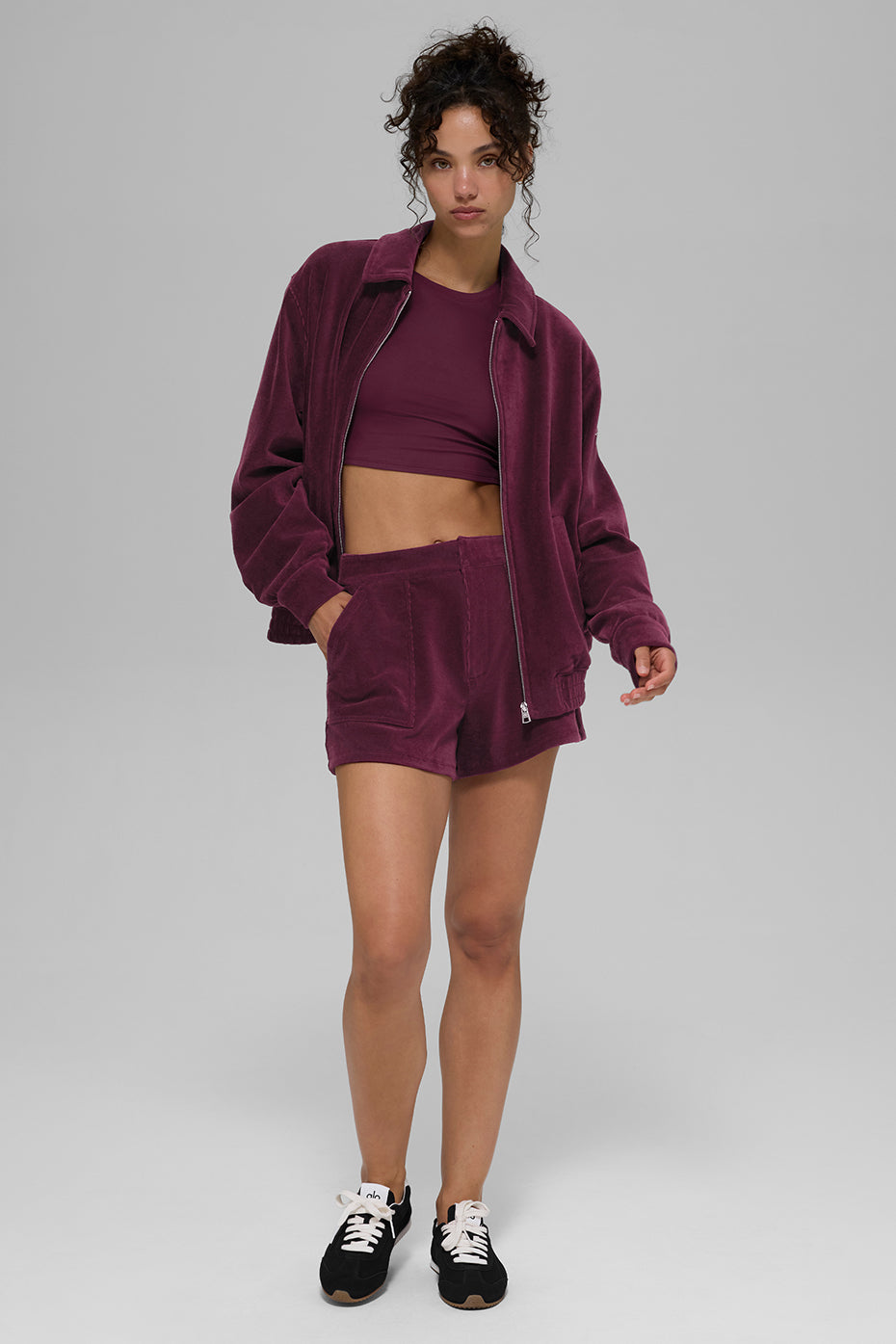 Alo Yoga Micro Corduroy On Duty Jacket - Burgundy