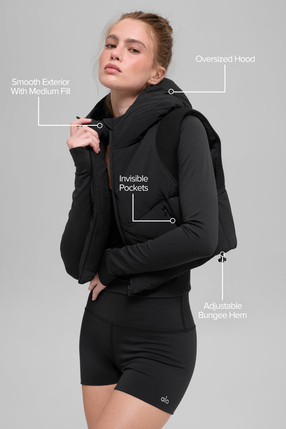 Alo Yoga Fast Lane Puffer Vest - Black