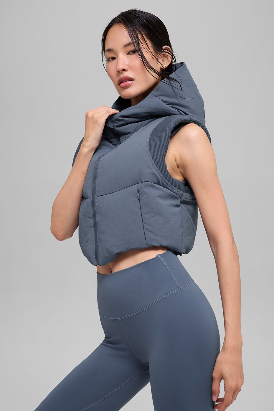 Alo Yoga Fast Lane Puffer Vest - Bluestone