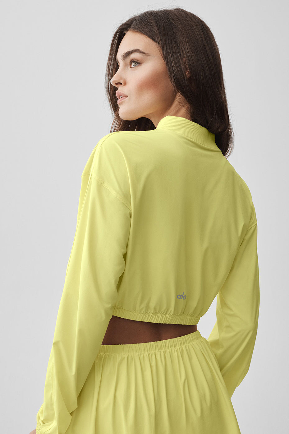 Alo Yoga Cropped Breezy Full-Zip Cover Up - Sunshine