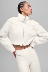 Alo Yoga Sherpa Cropped Slope Side Jacket - Ivory