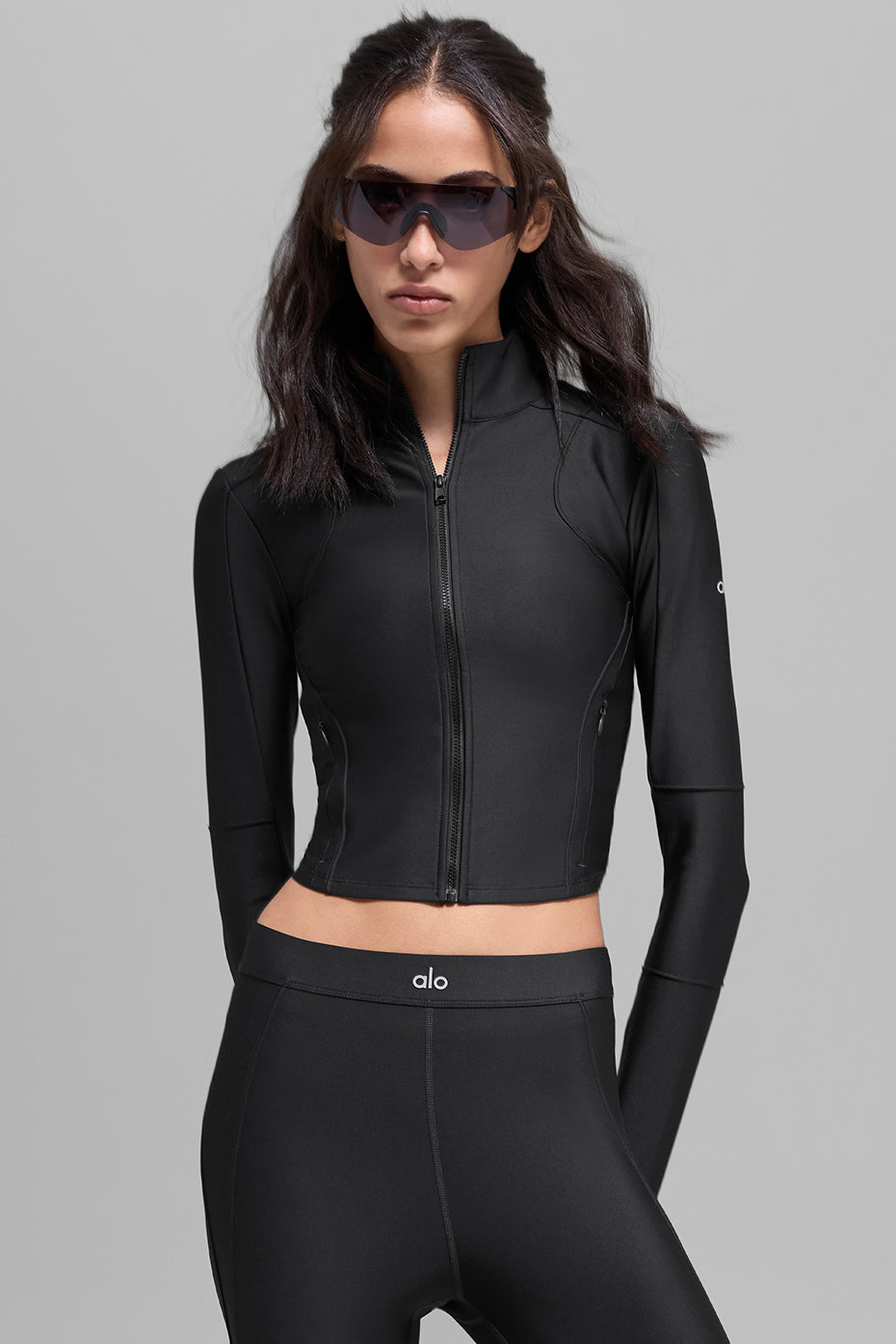 Alo Yoga Airlift Ignite Zip Up Jacket - Black