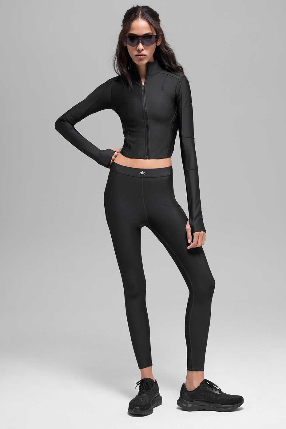Alo Yoga Airlift Ignite Zip Up Jacket - Black