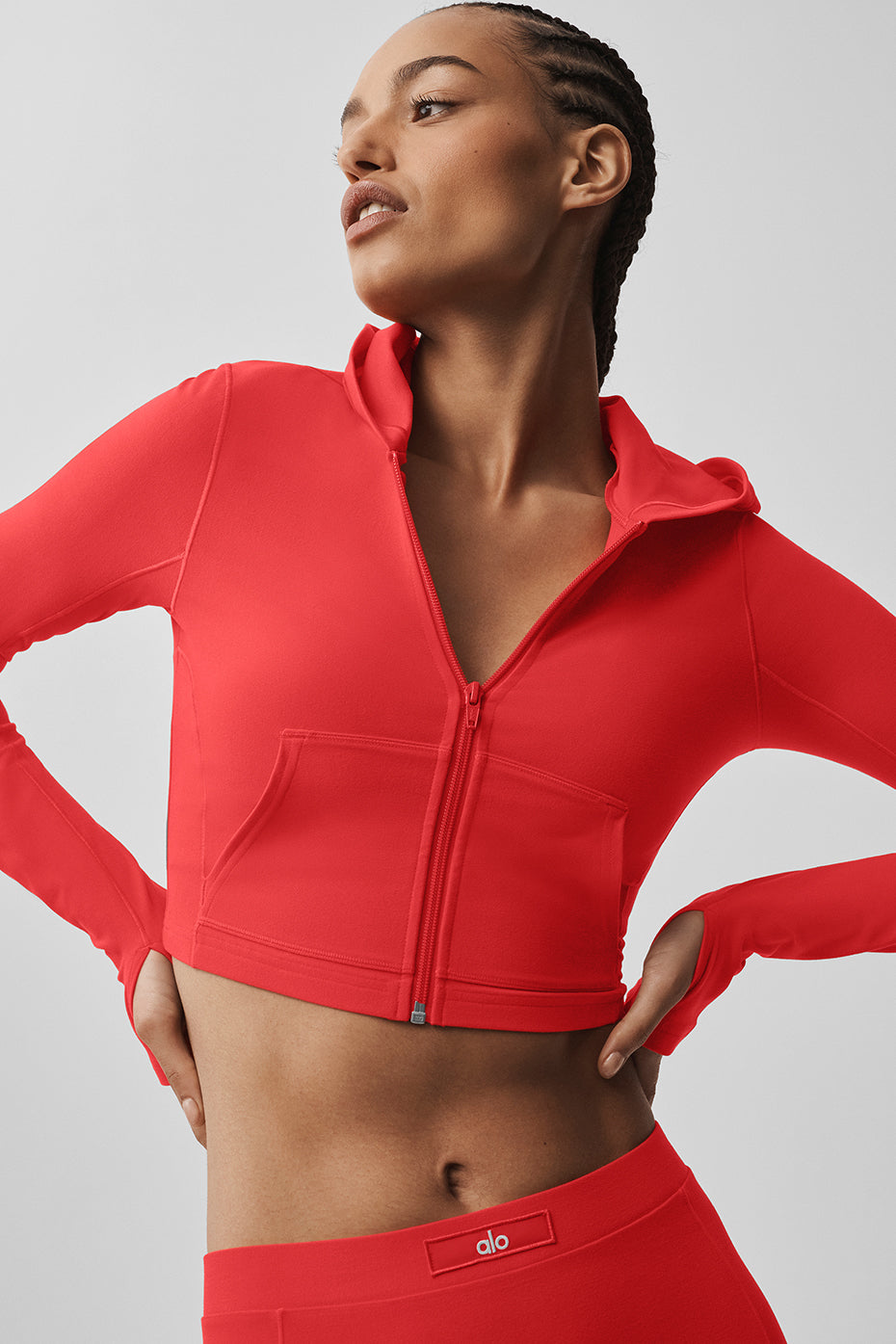 Alo Yoga Alosoft Sincere Fitted Jacket - Bright Red