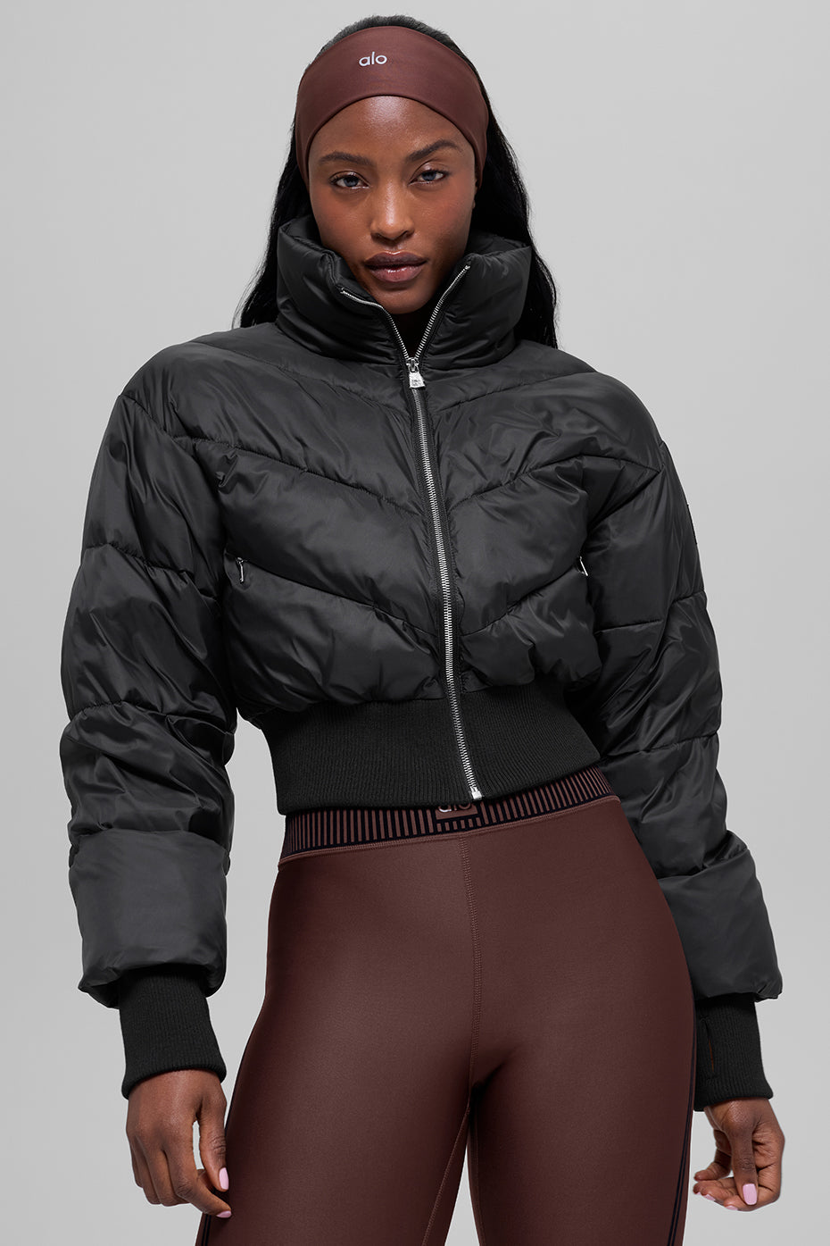 Alo Yoga Cropped Atmosphere Puffer - Black
