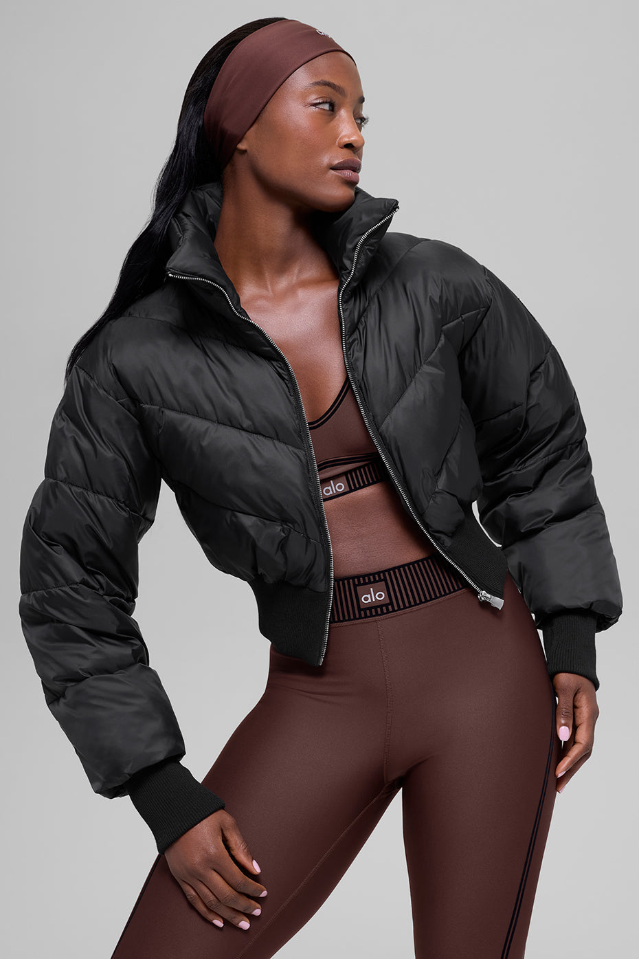 Alo Yoga Cropped Atmosphere Puffer - Black