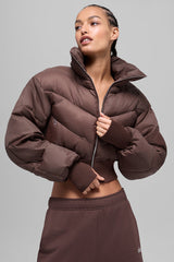 Alo Yoga Cropped Atmosphere Puffer - Brownstone