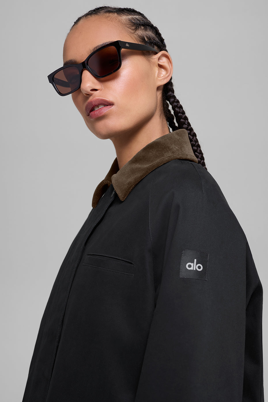 Alo Yoga Twill Barn Jacket - Black/Espresso