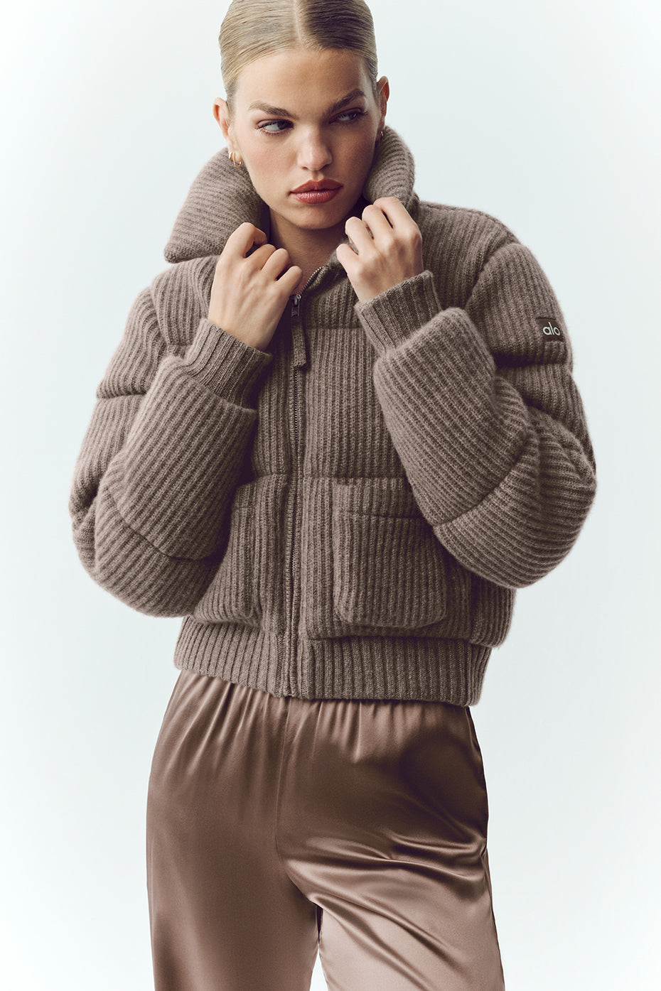 Alo Yoga Cashmere Northstar Sweater Puffer - Alpine Cocoa Heather