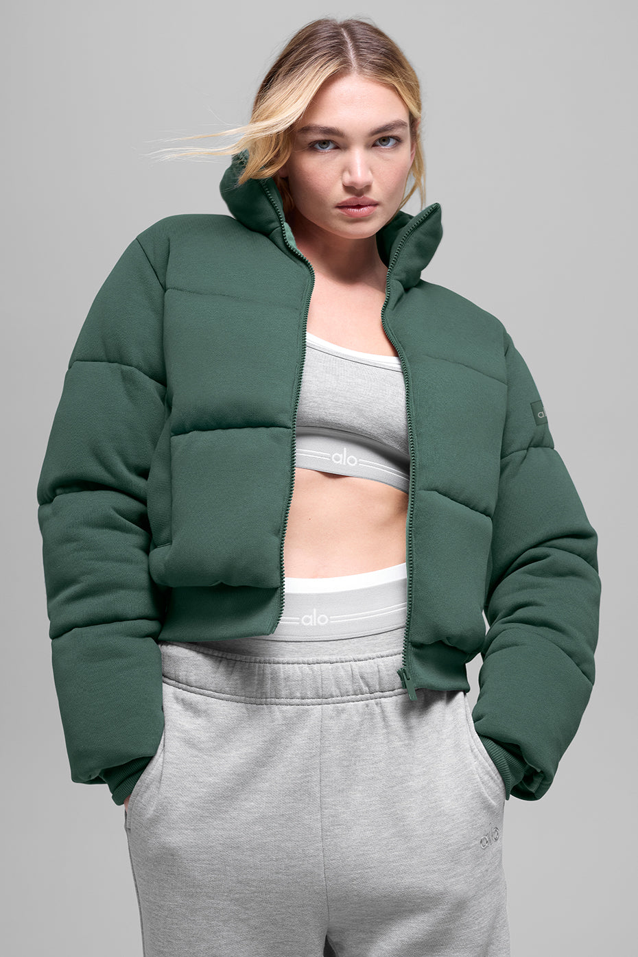 Alo Yoga Sweatshirt Puffer - Clover Green