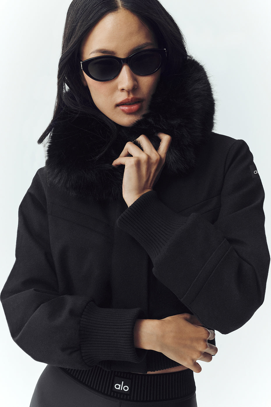 Alo Yoga Wool Blend Bunny Slope Jacket - Black
