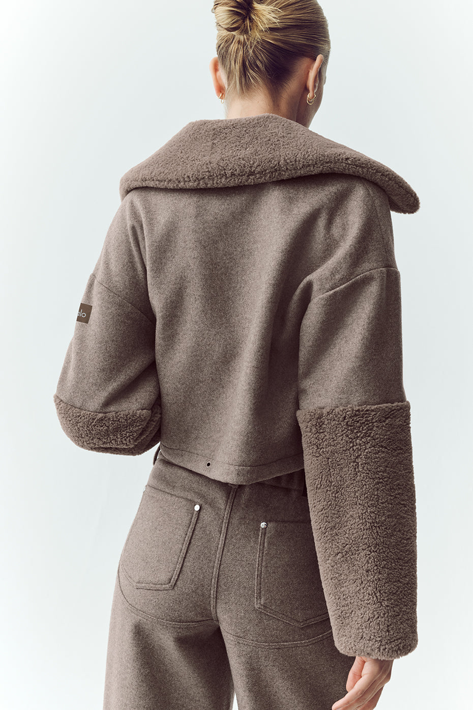 Alo Yoga Wool Blend Nightfall Bomber - Alpine Cocoa Heather