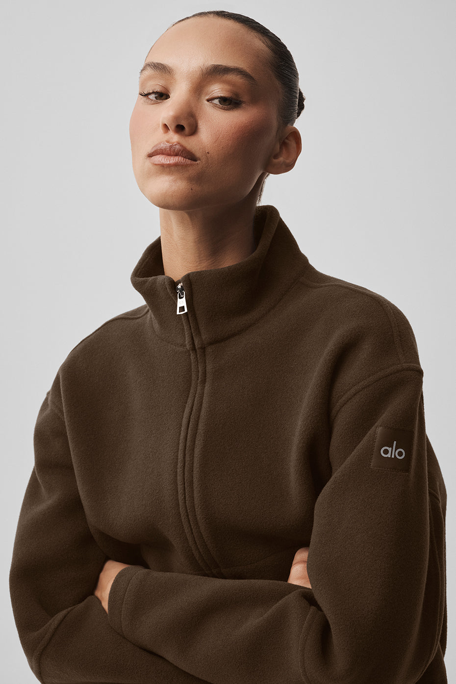 Alo Yoga Double Face Wool City Girl Jacket - Espresso